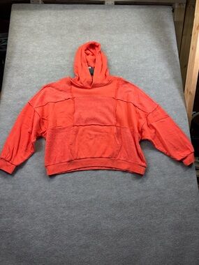 NWT Aerie Patchwork Sherpa Hoodie Orange XL